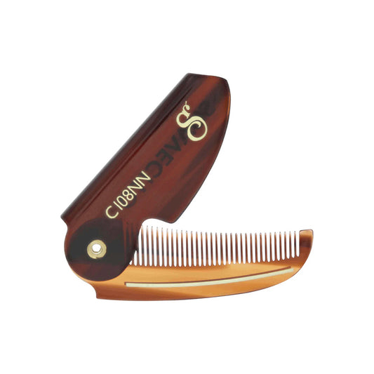 Suavecito - Deluxe Folding Mustache Comb, Amber - The Panic Room