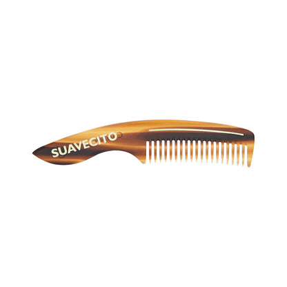 Suavecito - Deluxe Handle Beard Comb, Amber - The Panic Room