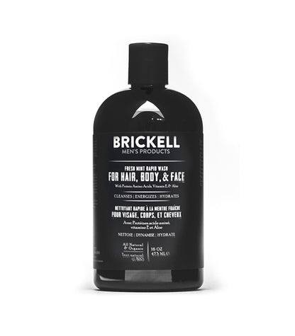 Brickell Men's Products - Rapid Wash Fresh Mint, 473ml - The Panic Room