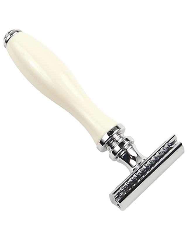 Parker - 111W Safety Razor, 3 piece, White Resin Handle - The Panic Room
