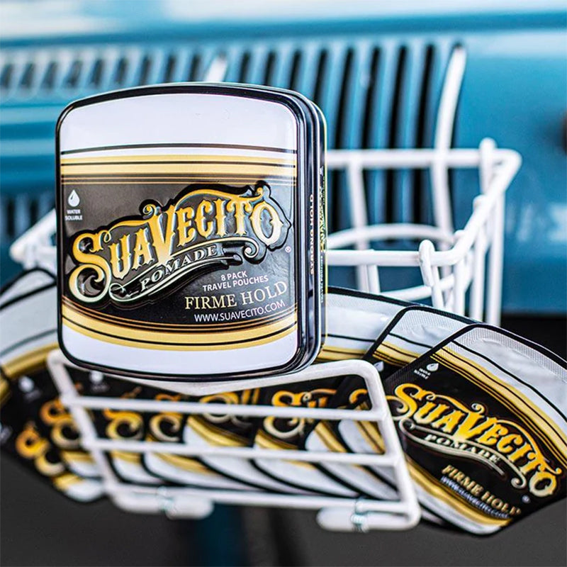 Suavecito - Firme (Strong) Hold Pomade, Travel Tin, 14g x 8 - The Panic Room