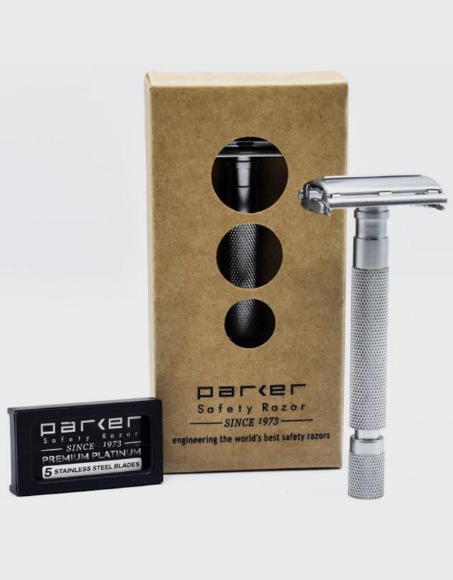 Parker - 74R-SC Safety Razor, Butterfly Open, Heavyweight, Satin Chrome Finish Handle - The Panic Room