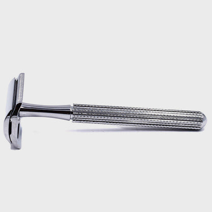 Parker - 78R-CH Safety Razor, 3 piece, Slim Head, Textured Chrome Handle - The Panic Room