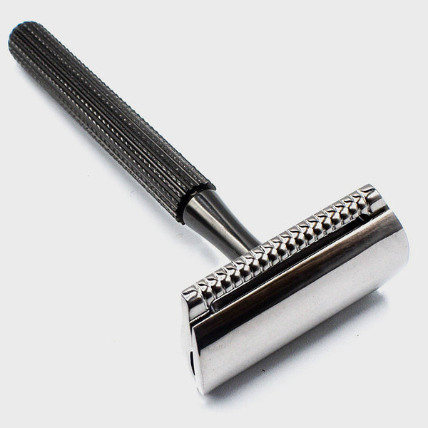 Parker - 78R-GR Safety Razor, 3 piece, Slim Head, Textured Graphite and Gunmetal Handle - The Panic Room