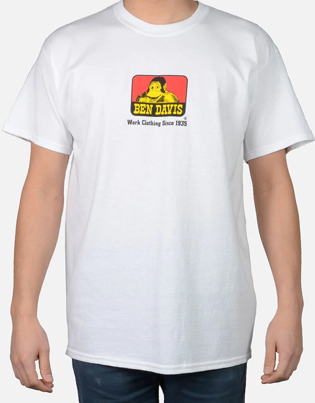 Ben Davis - Classic Logo T-Shirt, White - The Panic Room