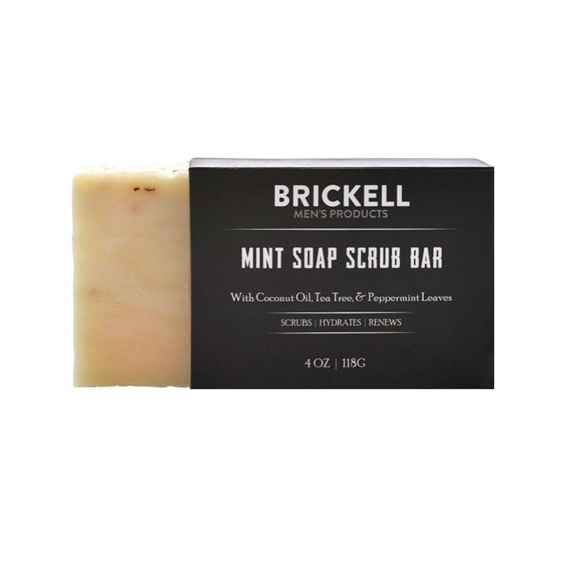 Brickell Men's Products - Mint Soap Scrub Bar, 118ml - The Panic Room