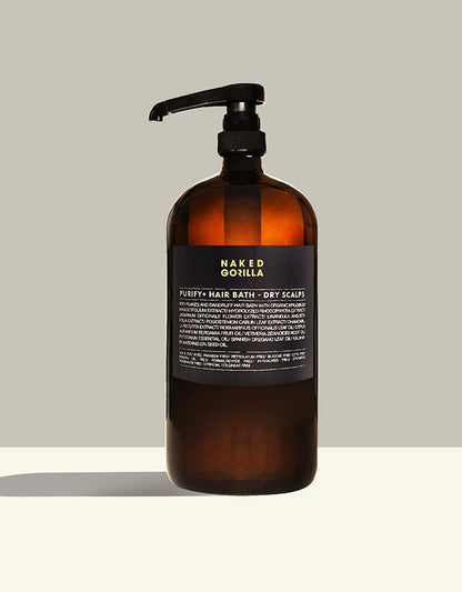 Naked Gorilla - Purify+ Hair Bath, Dry Scalps, 1000ml, Dandruff Shampoo - The Panic Room