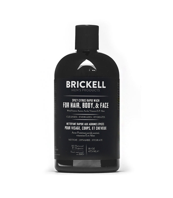Brickell Men's Products - Rapid Wash Spicy Citrus, 473ml - The Panic Room