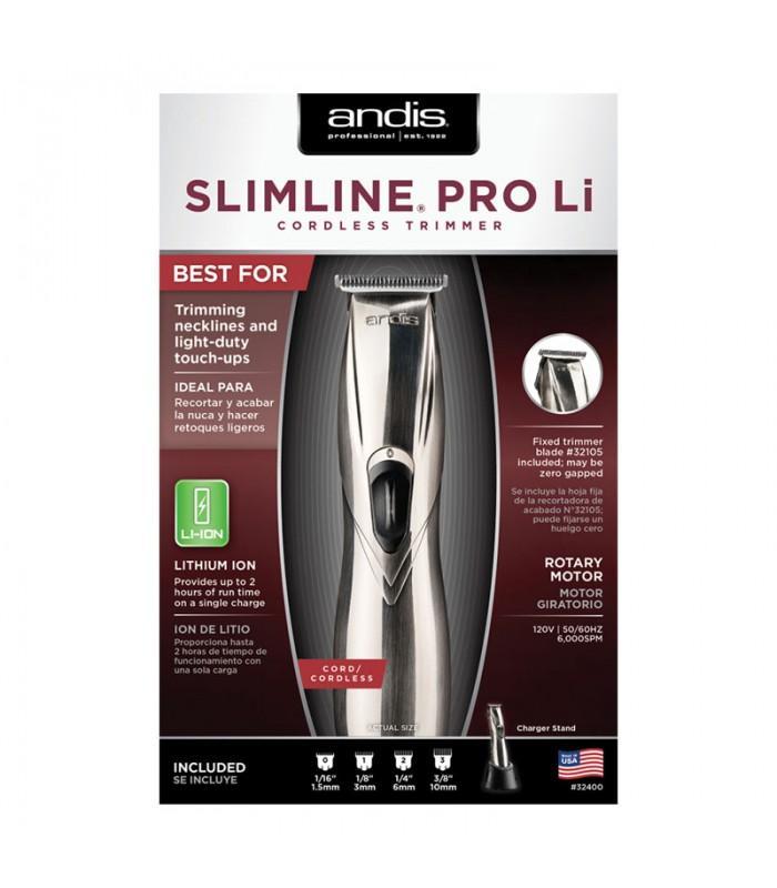 Andis - Slimline Pro Li T-Blade Trimmer (UK) - Chrome Chrome - The Panic Room