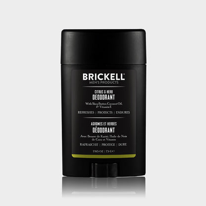Brickell Men's Products - Deodorant Citrus & Herb, 75g - The Panic Room