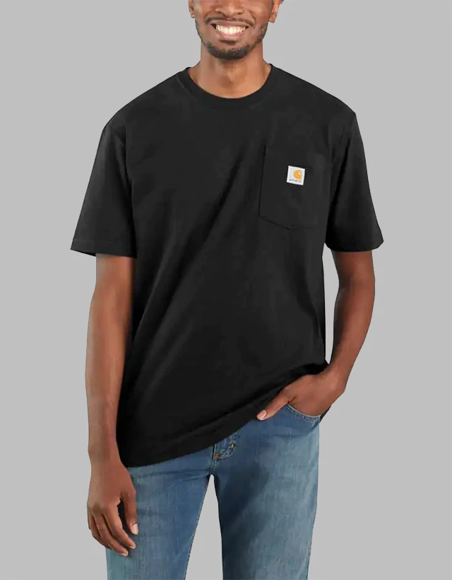 Carhartt - Loose Fit Heavyweight Short-Sleeve Pocket T-Shirt, Black - The Panic Room