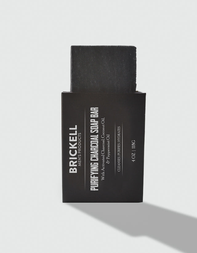 Brickell Men's Products - Purifying Charcoal Soap Bar
