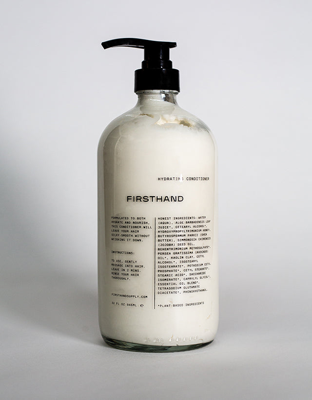 Firsthand Supply - Empty Refillable Clear Glass Hydrating Conditioner Bottle, 946ml - The Panic Room