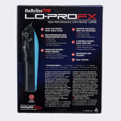 BaByliss PRO - Lo-PROFX Clipper, Influencer Special Edition, Blue - The Panic Room