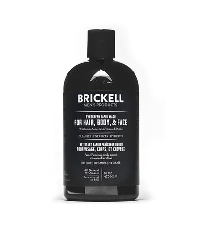 Brickell Men's Products - Rapid Wash Evergreen, 473ml - The Panic Room