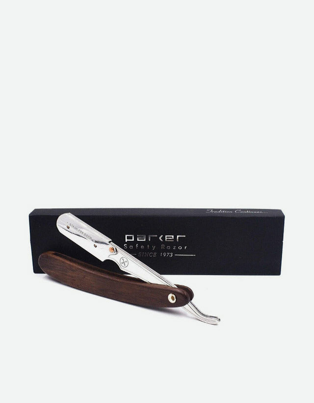 Straght Razor Clip Parker - SRDW Straight Razor, Clip Type, Dark Sheeshan Wood Handle ...