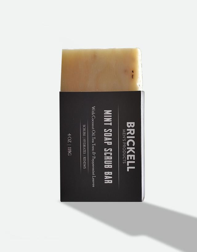 Brickell Men's Products - Mint Soap Scrub Bar