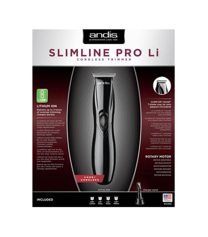 Andis - Slimline Pro Li T-Blade Trimmer (UK) - Black Black - The Panic Room