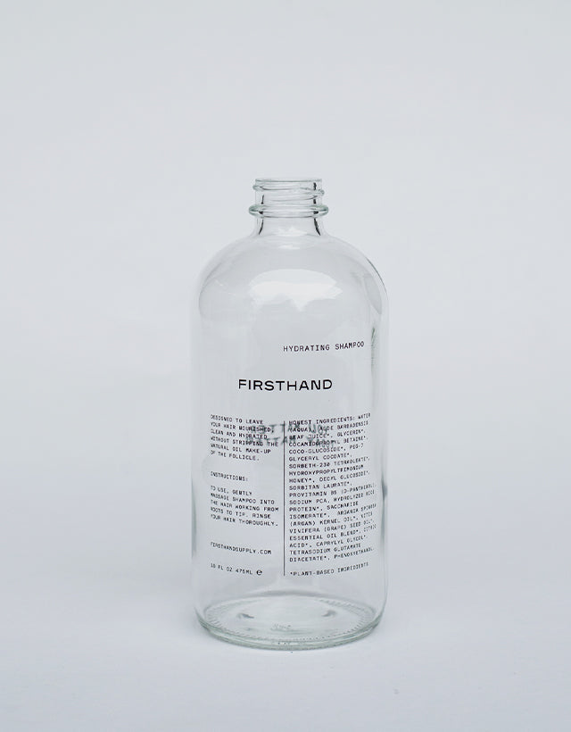 Firsthand Supply - Empty Refillable Clear Glass Hydrating Shampoo Bottle, 475ml - The Panic Room