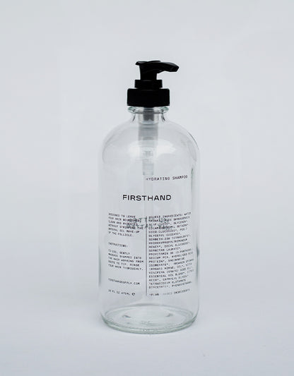 Firsthand Supply - Empty Refillable Clear Glass Hydrating Shampoo Bottle, 475ml - The Panic Room