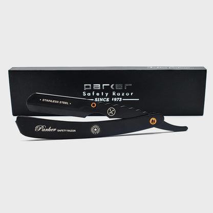 Parker - SRXBLK Heavyweight All Stainless Professional Barber Razor, Clip Type, Black - The Panic Room